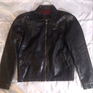 Mens BKE by Buckle Faux Distressed Leather Jacket Small